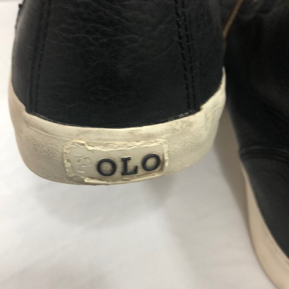 Polo Black Leather High-Top Sneakers Size 12D - Picture 8 of 8